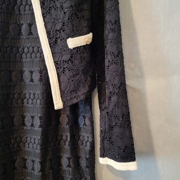 Embroidered Midi Black Dress Short Sleeve Women's Small - Picture 8 of 16